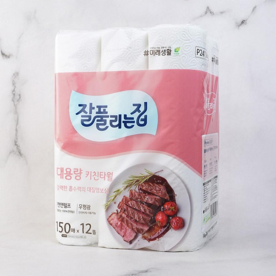 메가마트 잘풀리는집 대용량 키친타올 150X12롤 - 상세 이미지 2
