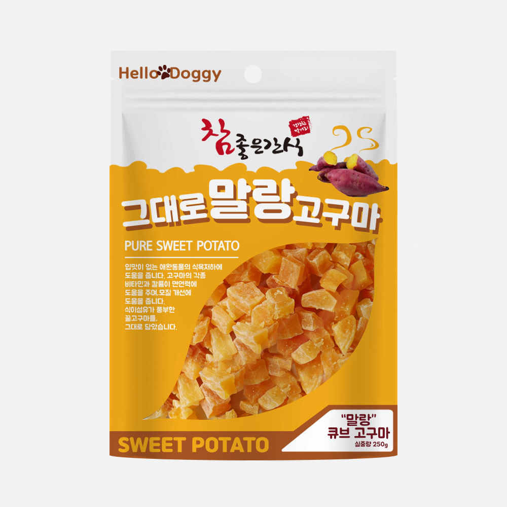 헬로도기 말랑고구마 강아지고구마 건조 간식 넙적, 250g, 1개 - 상세 이미지 5
