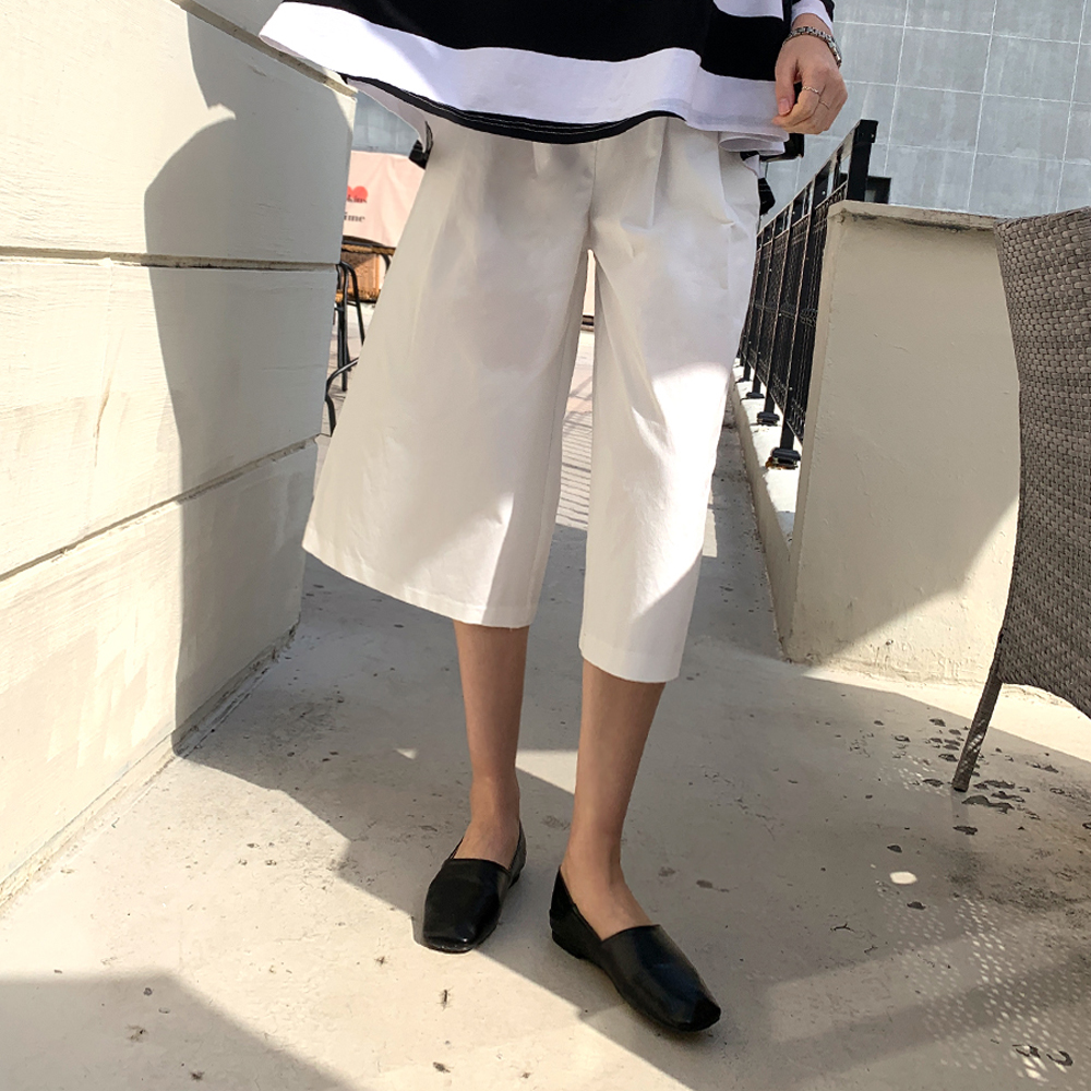 유리트 핀턱 와이드 코튼 팬츠 - 상세 이미지 3