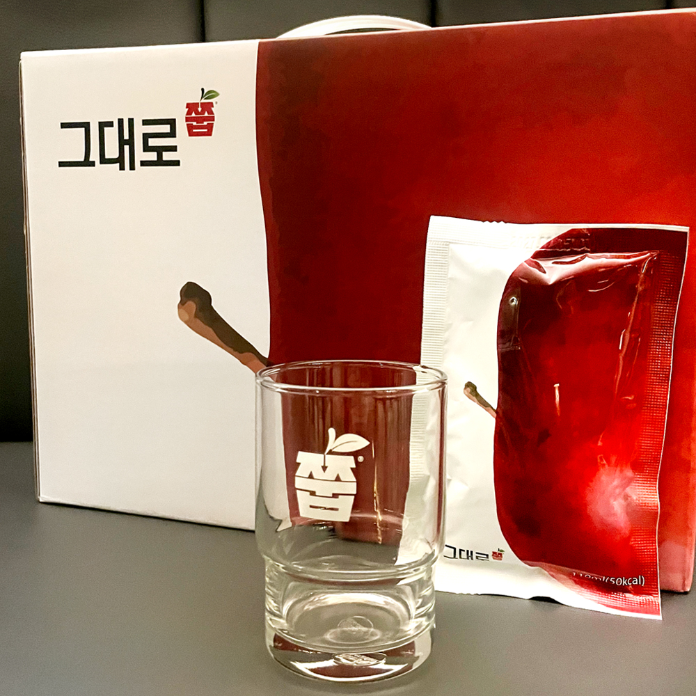 (NEW) 그대로 쭙 국산 사과즙 원물 100% NFC착즙 일반파우치 프리미엄 패키징 110ml 30포