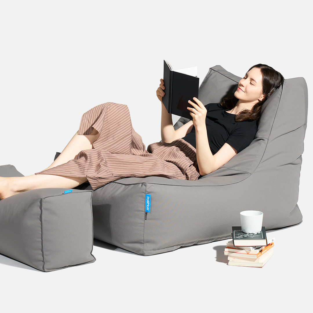 폴리몰리 빈백소파 1인용 대형 607P 실내외 겸용 좌식 쇼파 쿠션, 애쉬 그레이 (메시속커버, 선택안함)