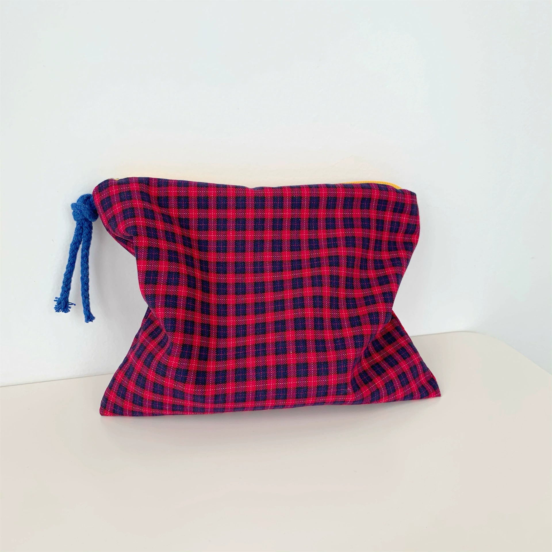[프로덕트피알] 여행용 체크 파우치 조리개  다용도 수납 5색상 화장품 다용도 정리 TRAVELER pouch bag 이미지 8
