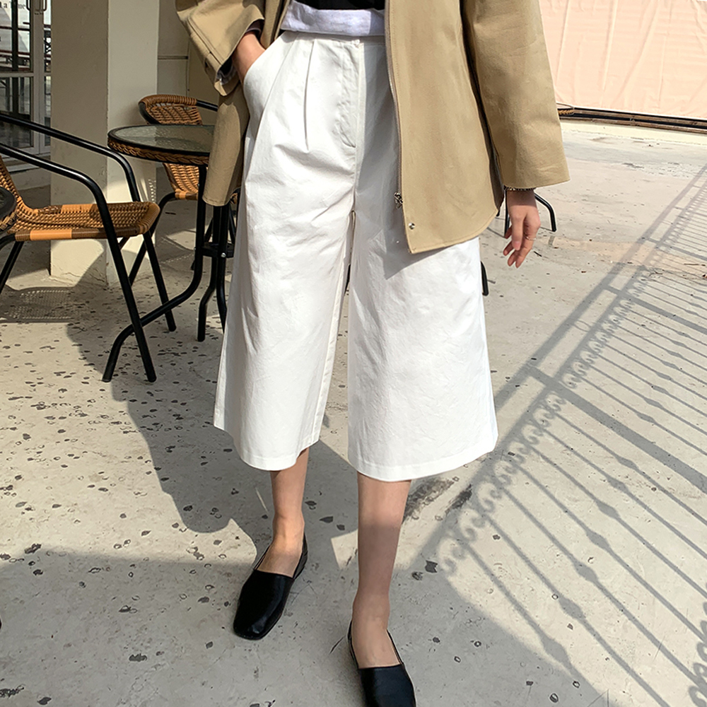 유리트 핀턱 와이드 코튼 팬츠 - 상세 이미지 5