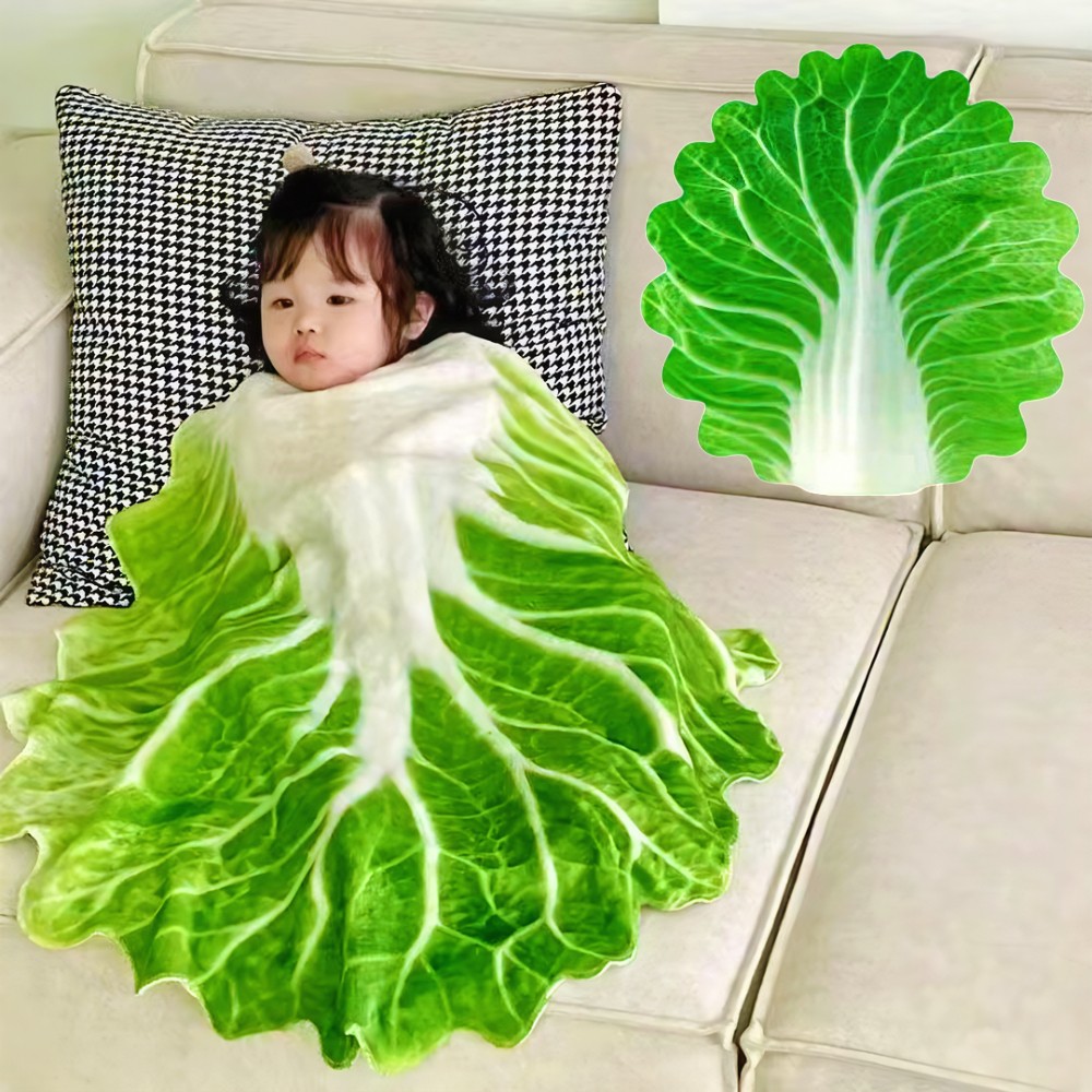배추담요 쇼파 무릎 캠핑 소파 블랭킷 배춧잎 극세사 얇은 발 수면 작은 이불
