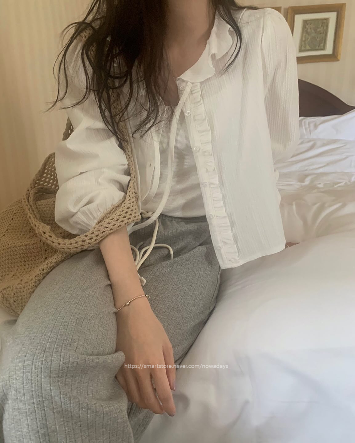 pyt 프리티영띵 펀칭 밴딩 팬츠 밴딩 일자 데일리 바지 (2col) 상세 이미지 15