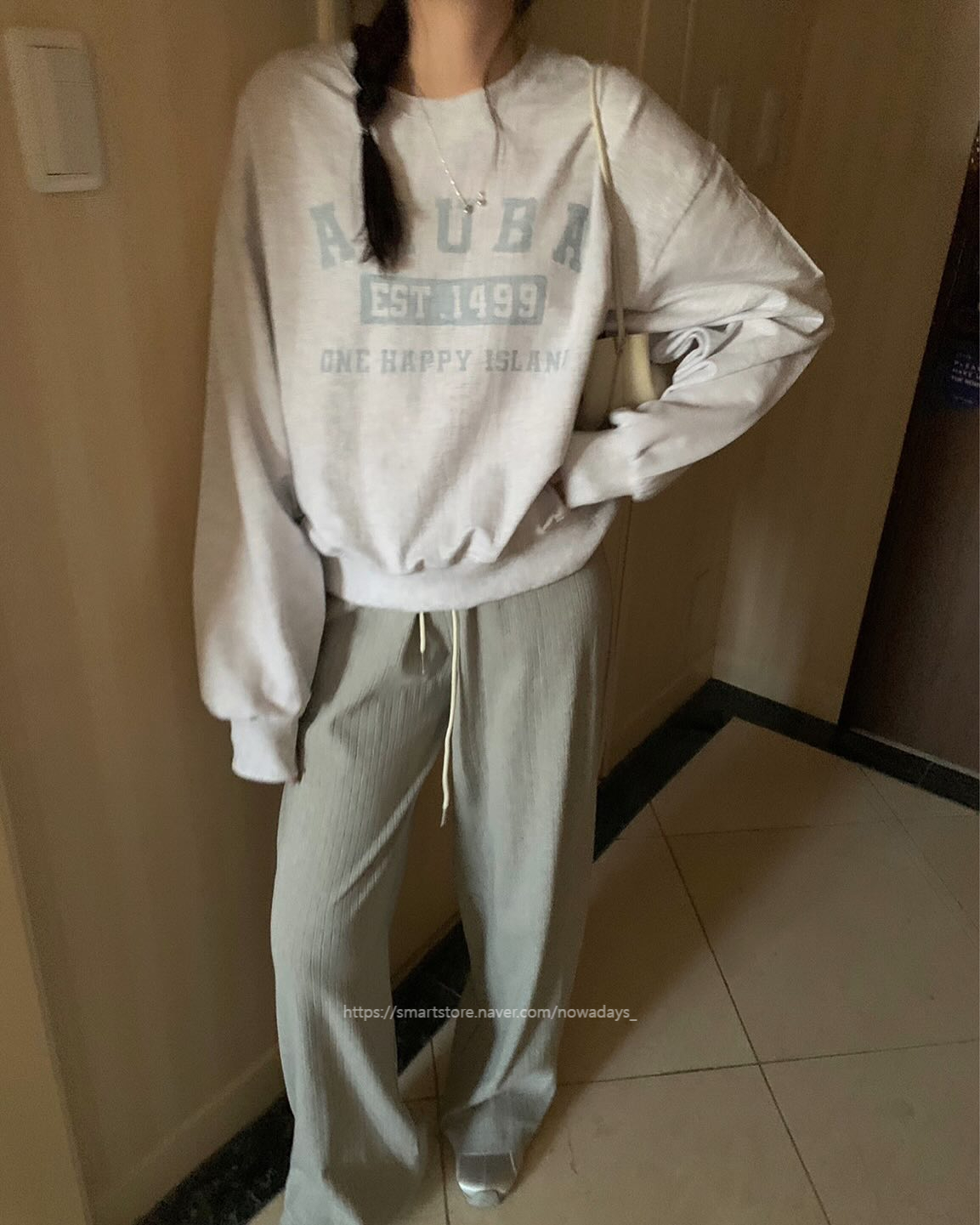 pyt 프리티영띵 펀칭 밴딩 팬츠 밴딩 일자 데일리 바지 (2col) 상세 이미지 19