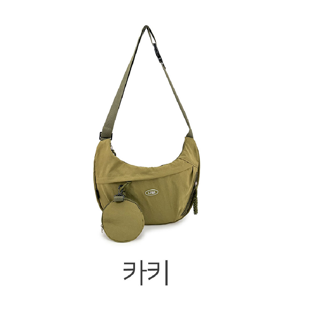 빅사이즈 라운드 숄더 크로스백 실용적인 대형 가벼운 크로스 가방+원형파우치 이미지 8