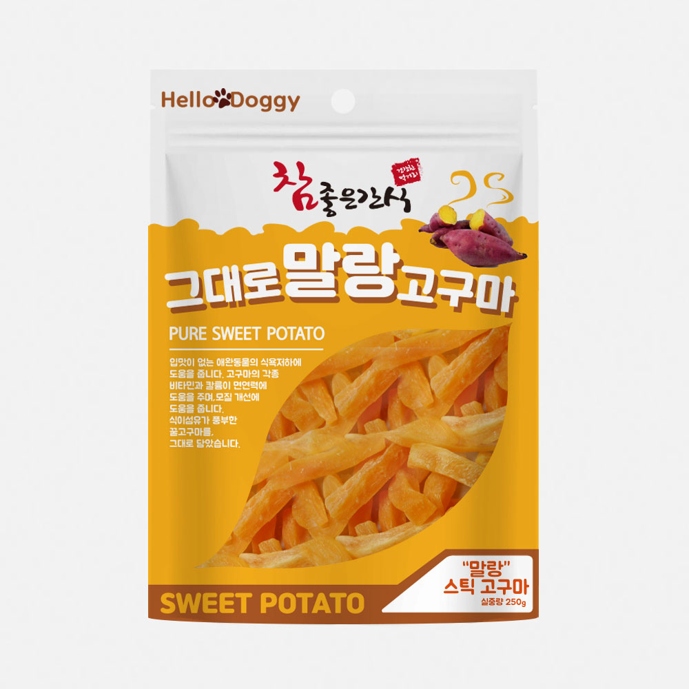 헬로도기 말랑고구마 강아지고구마 건조 간식 넙적, 250g, 1개 - 상세 이미지 4