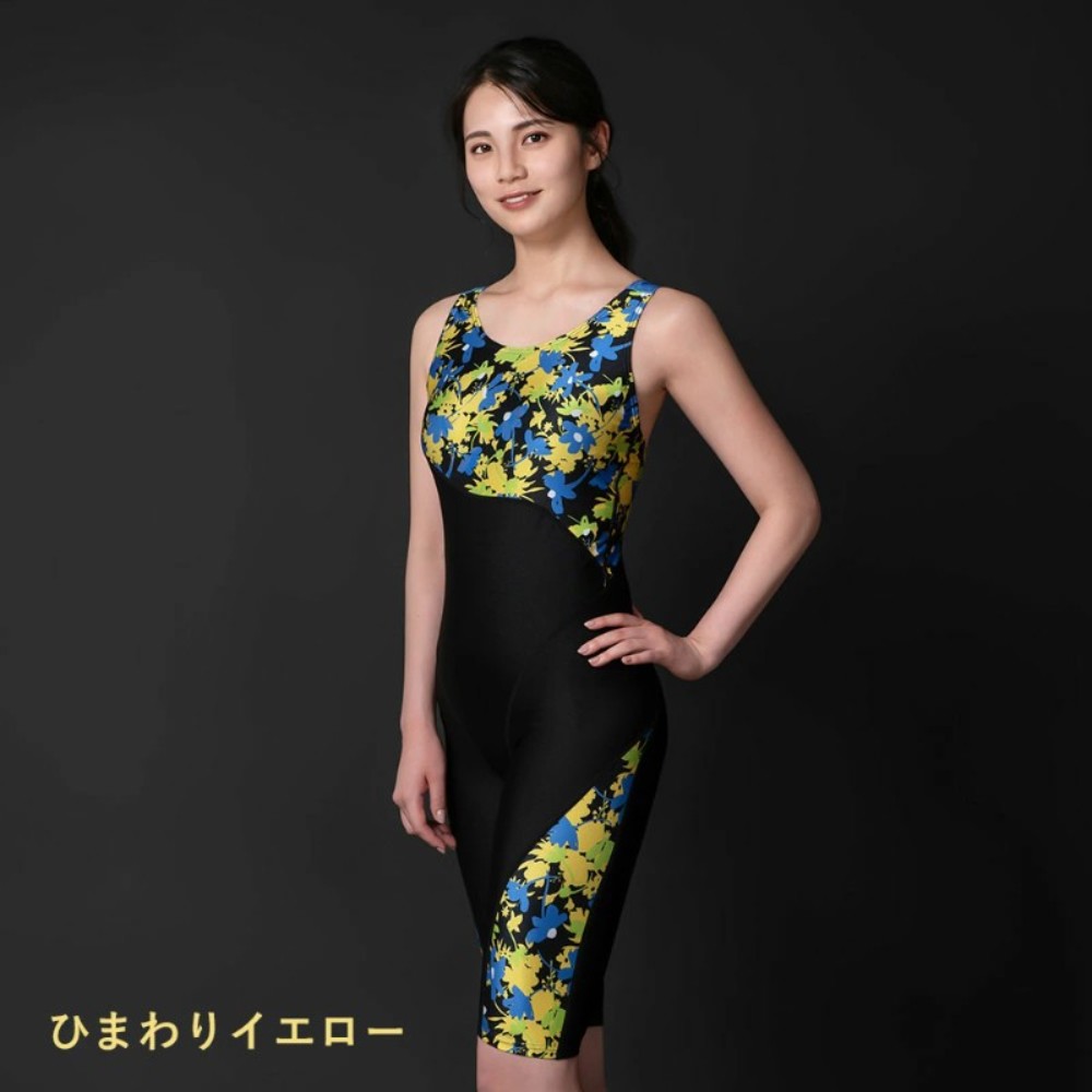 SPOXIA 일본 여성 전신수영복 플라워패턴 꽃무늬 빅사이즈 경기용 연습용 - 상세 이미지 5
