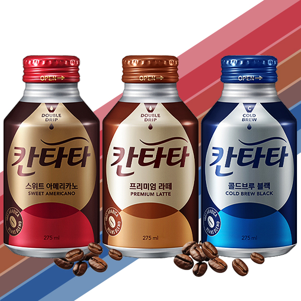 칸타타 스위트 아메리카노 프리미엄 라떼 콜드브루 블랙 275ml 각6캔 18입세트 캔커피