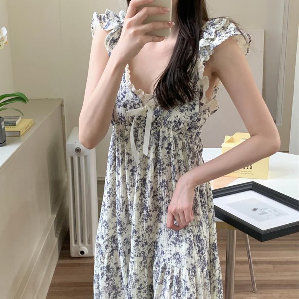 뜨왈 잠옷 원피스 지지미 여름 나시 파자마 트왈드주이 - 상세 이미지 3