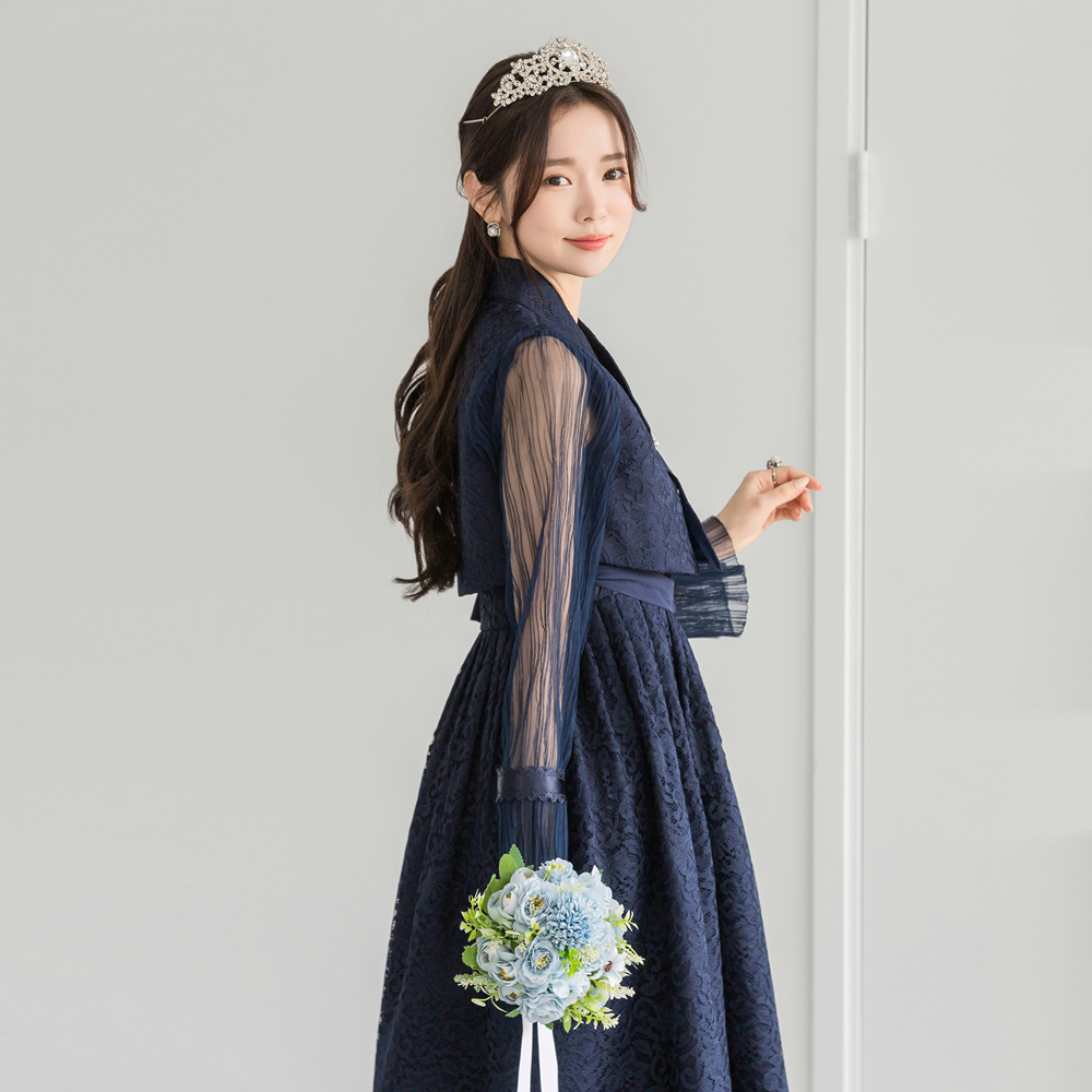 민한복 136번 이자벨 생활한복 드레스 원피스 웨딩 파티 퓨전 철릭 개량 여성 돌잔치 - 상세 이미지 4