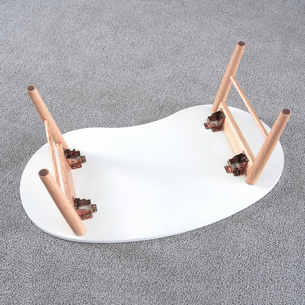 원목 접이식 좌식 테이블 거실 소파 좌탁 밥상 900x500mm, 화이트