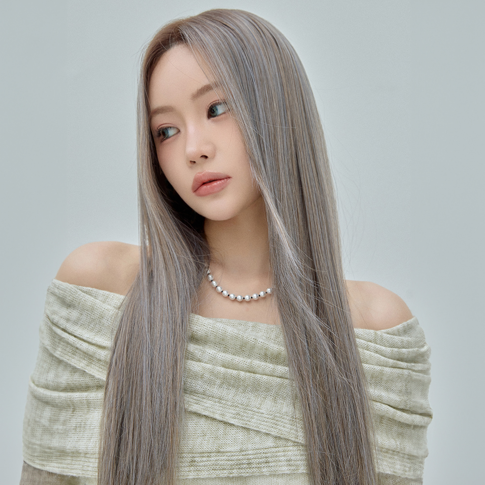 수제 통가발 스트레이트 25인치 슬릭컷 그레이 - 상세 이미지 5