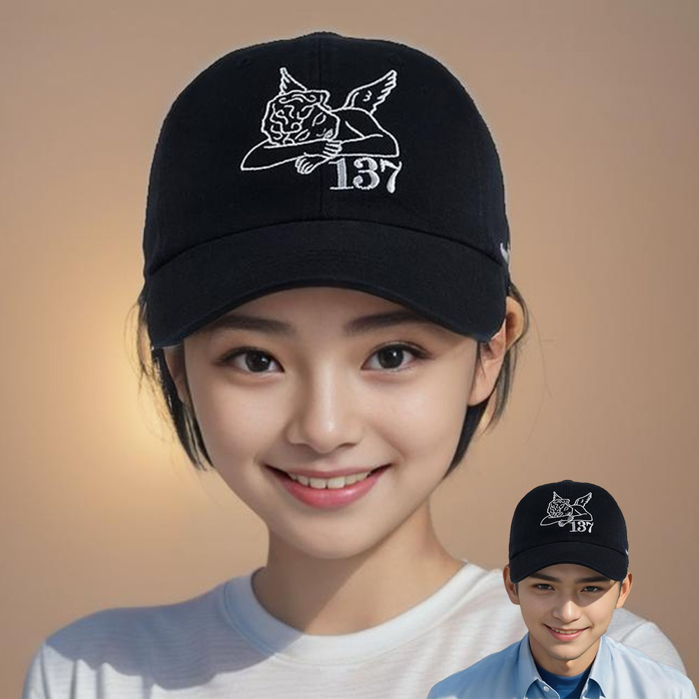 볼캡 데님 깊은 운동 빈티지 워싱 137 엔젤 자수 데일리 감성 - 상품 이미지