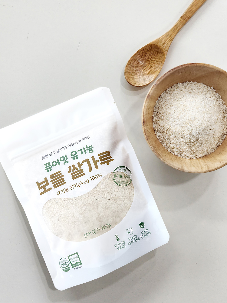 퓨어잇 유기농 보들쌀가루 현미 초기 중기 5팩세트 이유식 베이스 죽 쌀미음