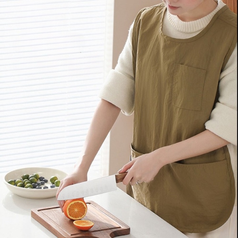 박대표마켓 짧은 방수 앞치마 조끼형 카페 바리스타 어린이집 식당 요양보호사 - 상품 이미지