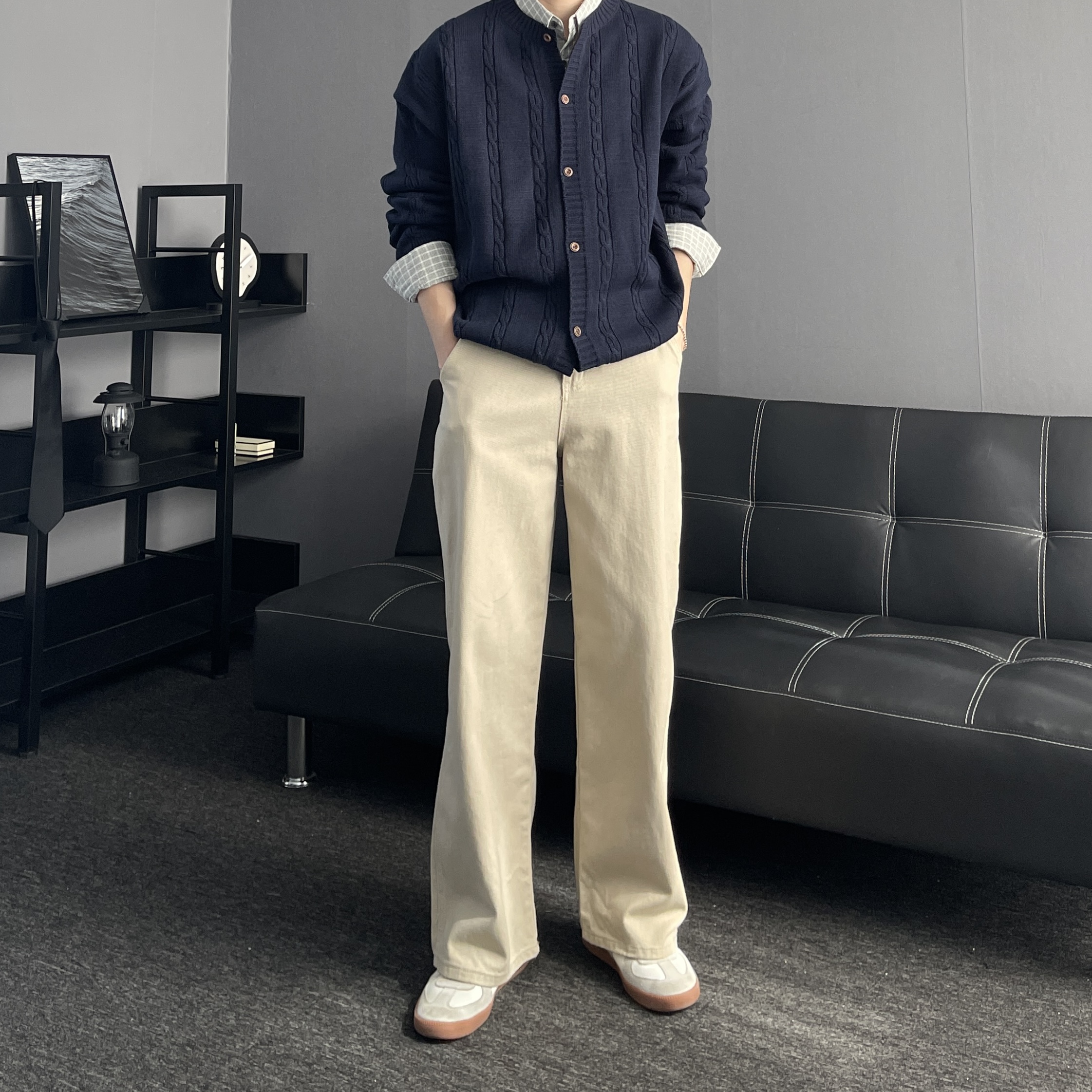 남자라운드가디건 남자오버핏가디건 - 상세 이미지 5