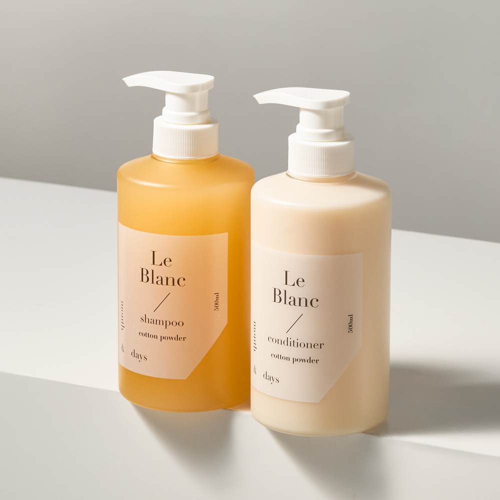 먼스앤데이즈 르 블랑 헤어패키지 2종세트(샴푸 500ml +컨디셔너 500ml)