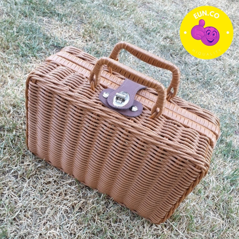 라탄 도시락 가방 감성 캠핑용품 소풍 피크닉 나무 바구니