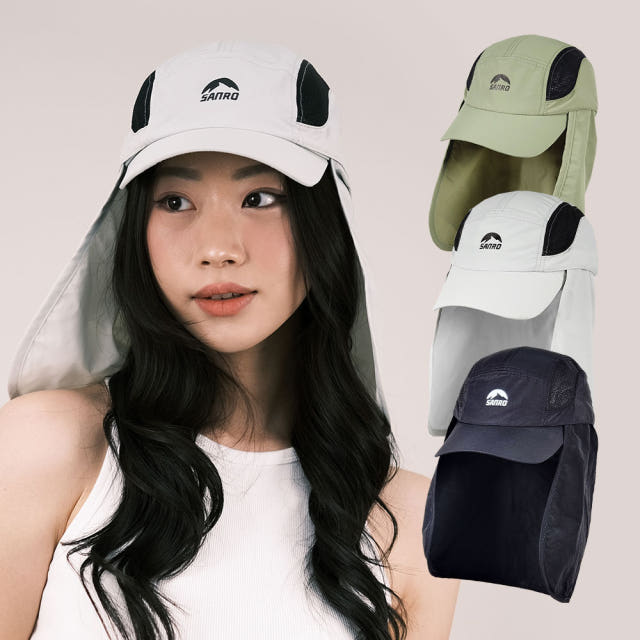 산로 남녀공용 등산모자 탈부착 햇빛가리개 메쉬 캡 모자 정글모 자외선차단