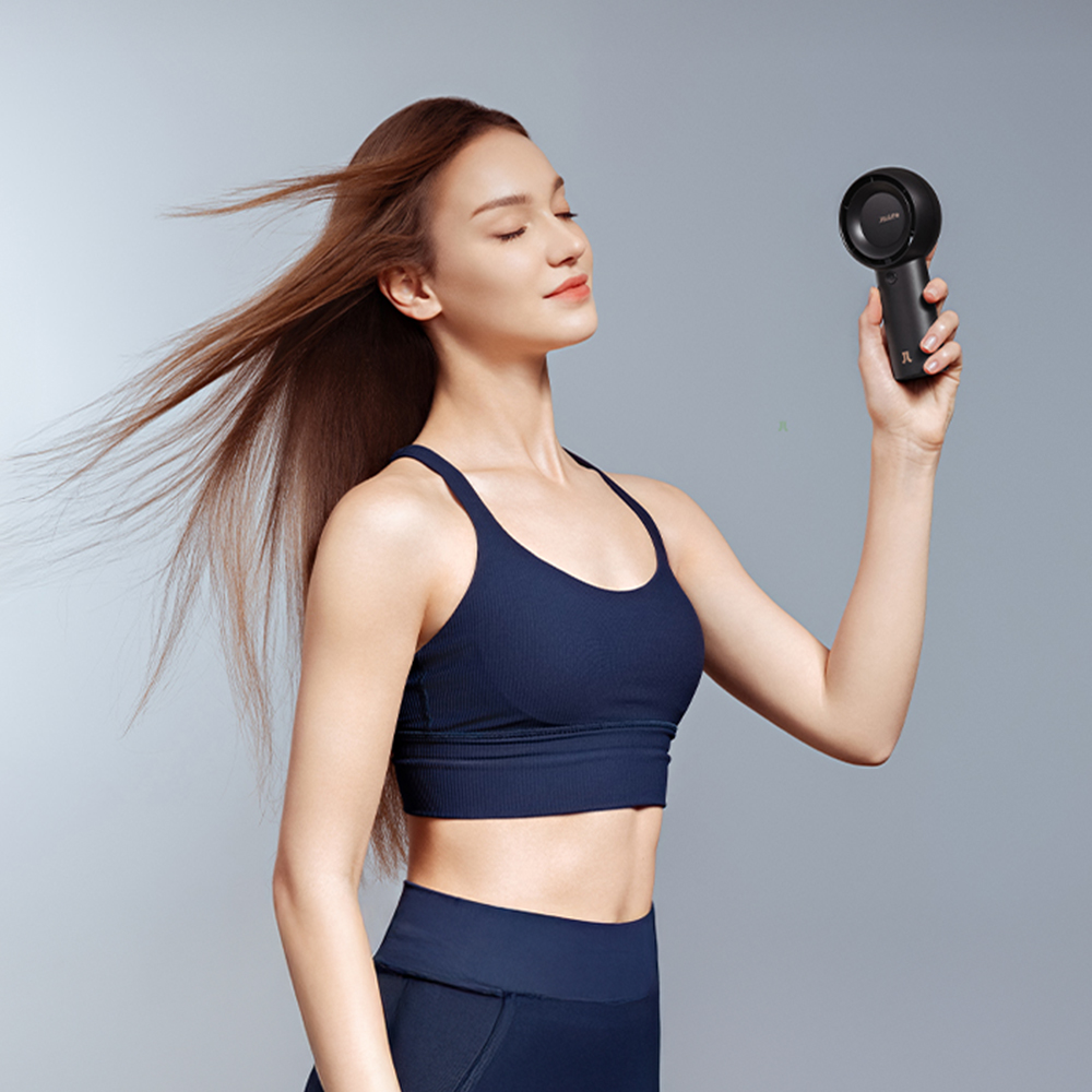 휴대용 손 선풍기 6000mAh 냉각 손풍기 핸디 목걸이 미니 선풍기 Life5Plus 카본 블랙 이미지 6