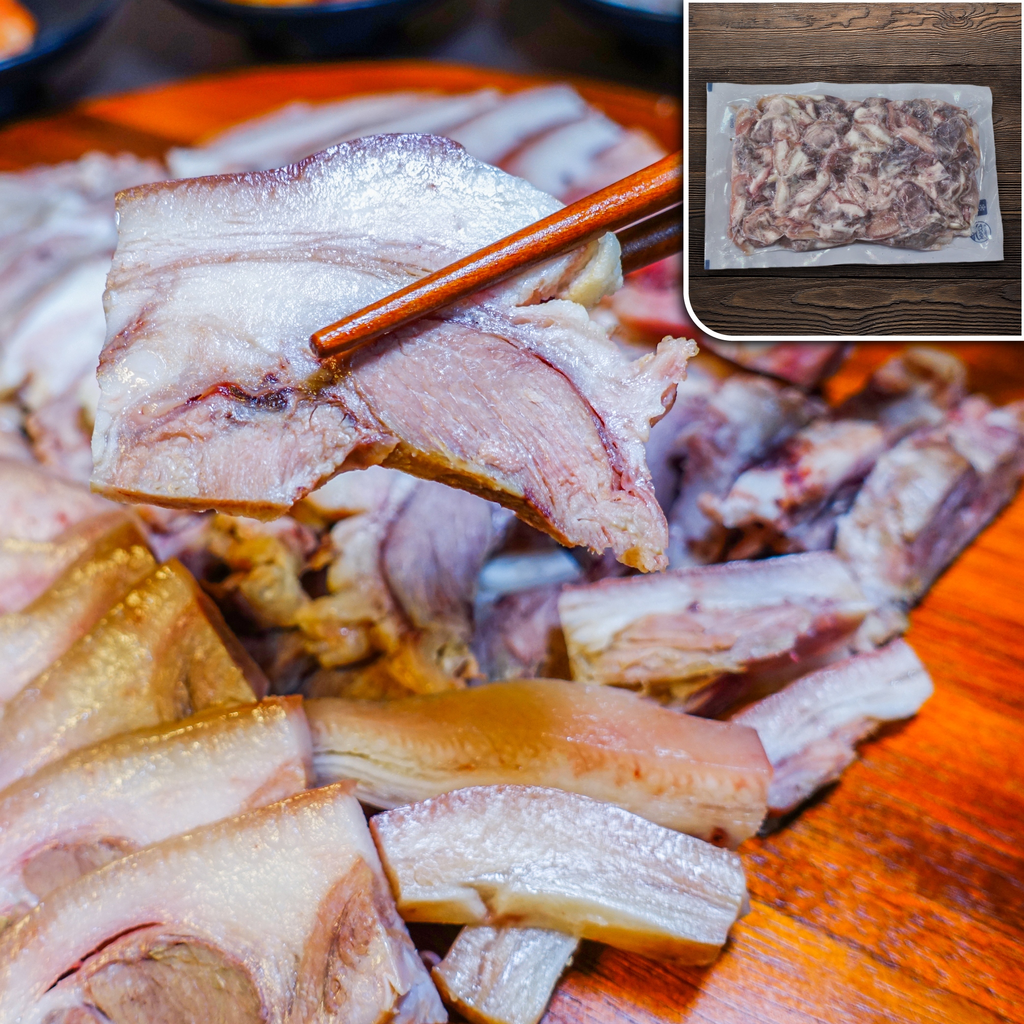 모두의국밥 머릿고기 슬라이스 16kg (2kg 8개입)  순대국밥재료 돈두 삶은 돼지부산물