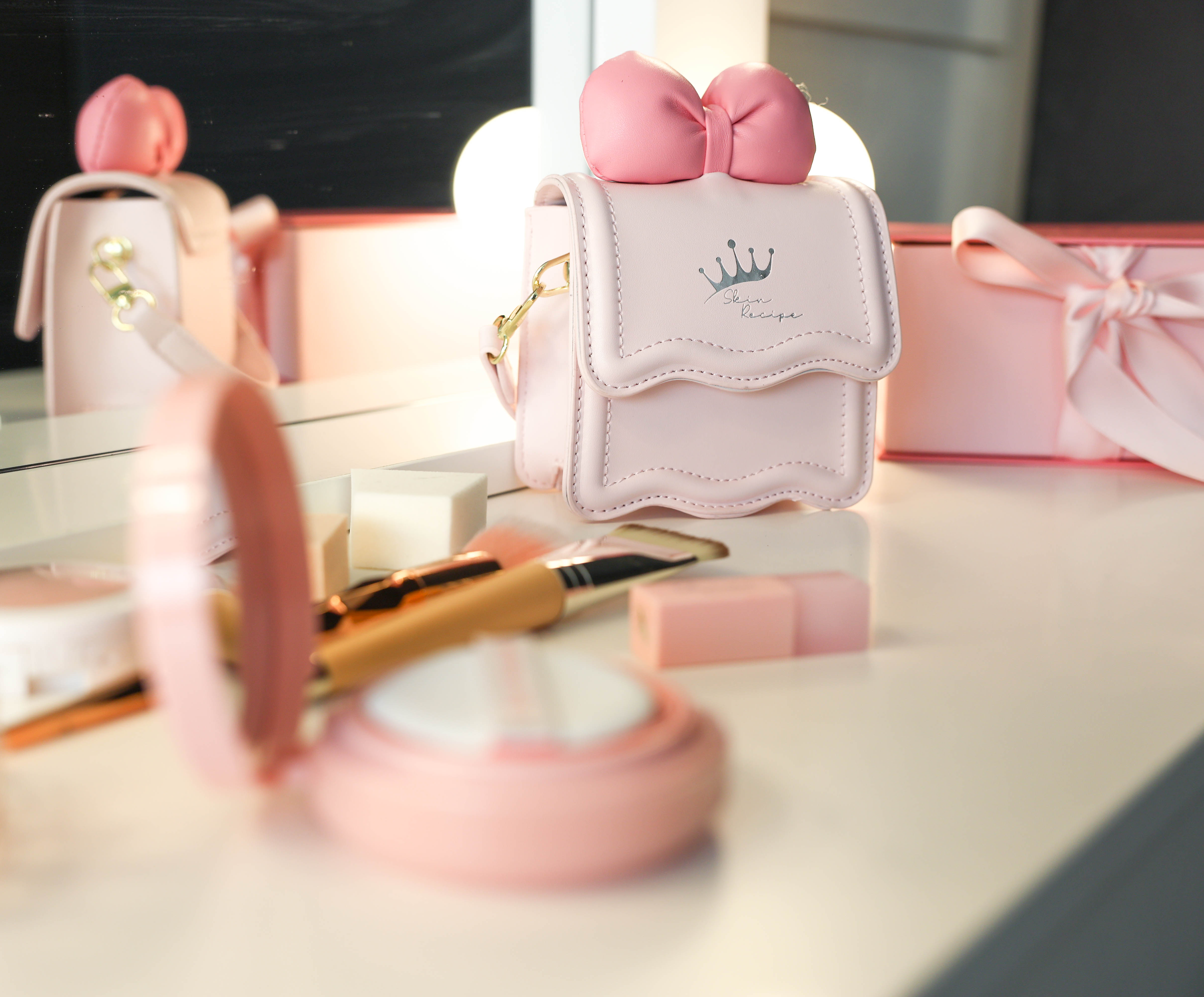 여아 공주 리본 미니크로스가방 선쿠션 립밤세트 딸 조카 어린이날 선물