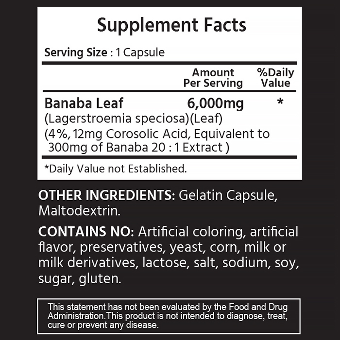 [미국배송] 마이라이프 내추럴스 퓨어 바나바 6000mg 코로솔산 4% 240캡슐, 1개 - 상세 이미지 2
