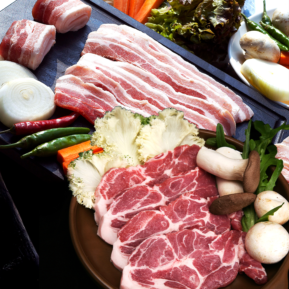 풍진축산 한돈 냉장 삼겹살500g+목살500g 국내산 통목살 통삼겹 보쌈용 수육용