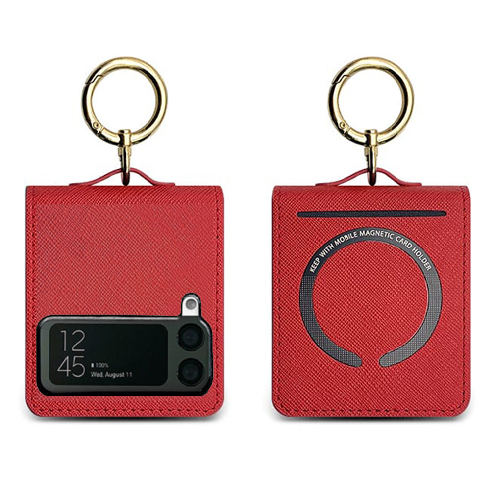 지플립 맥세이프 지갑 케이스 레드, 갤럭시Z 플립4 - 상품 이미지