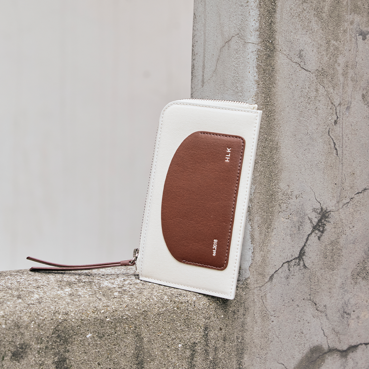 반달지퍼카드지갑 / Bandal Zipper Card Wallet [크림버건디] : 할리케이
