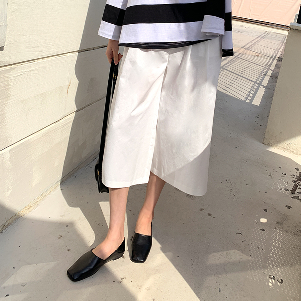 유리트 핀턱 와이드 코튼 팬츠 - 상세 이미지 4