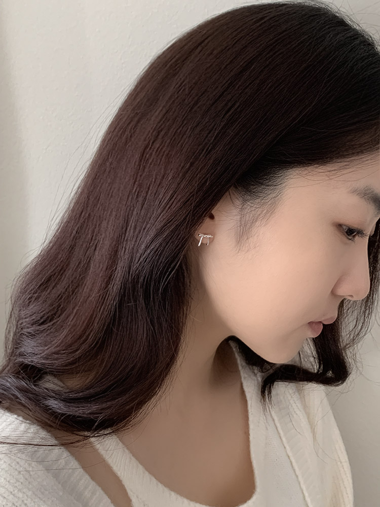 [무배] 셀프러브 14k 프릿 리본 이어링 - 925실버 작은 미니귀걸이 매듭 순은귀걸이 - 상세 이미지 4