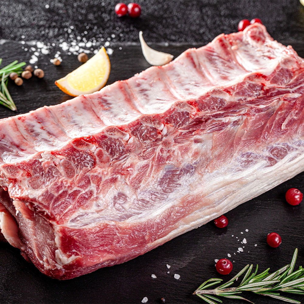 [파파네정육점] 수입산 돼지 등갈비 로인립 쪽갈비 바베큐립 1kg, 1개