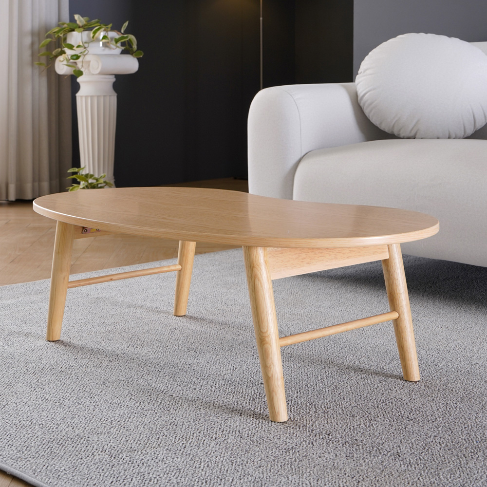 원목 접이식 좌식 테이블 거실 소파 좌탁 밥상 900x500mm, 내추럴