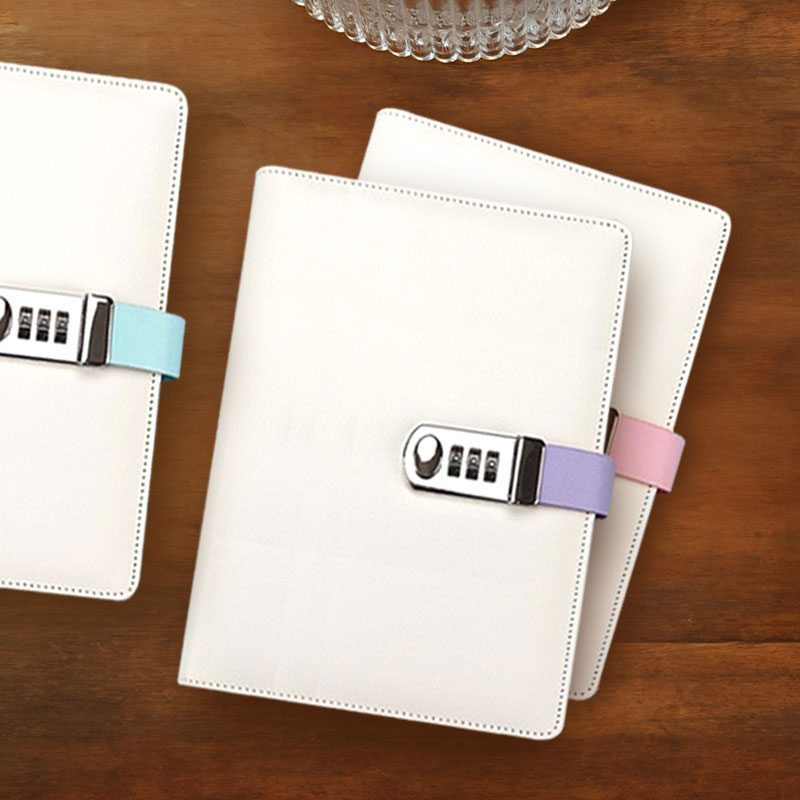 비밀일기장 마카롱 자물쇠 6공 다이어리 만년 비밀번호 잠금 다꾸 바인더 A6