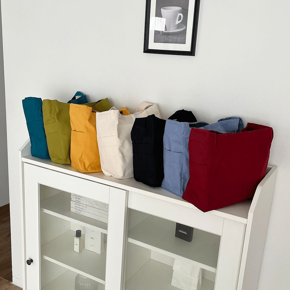 무지 크로스에코백 포켓 숄더백 마카롱미디움에코백 블랙 - 상세 이미지 3