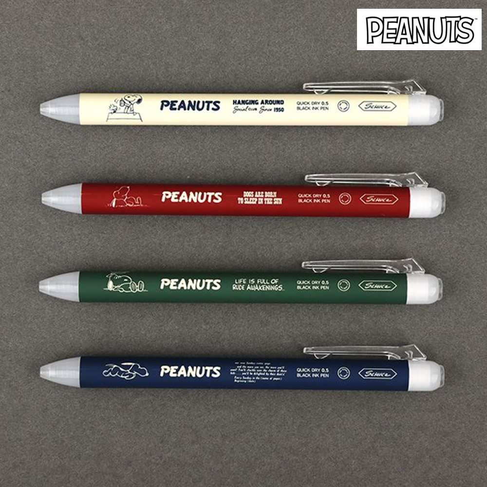 스누피 볼펜 0.5mm 퀵드라이펜 귀여운 피너츠 선물 - 상품 이미지