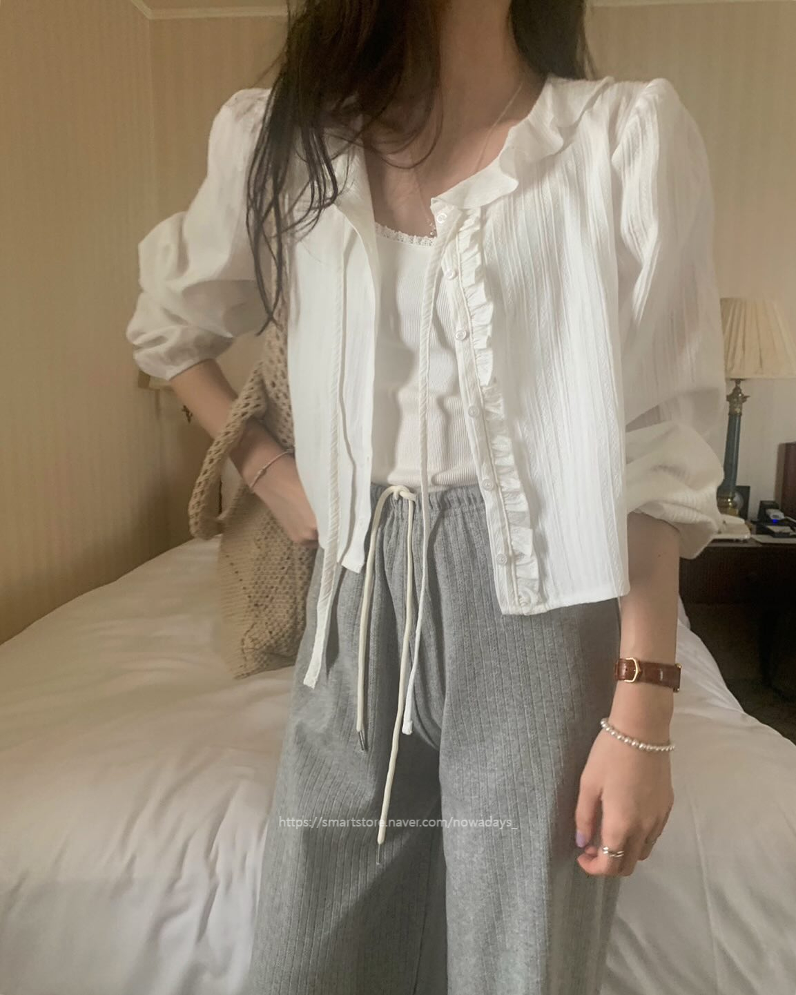 pyt 프리티영띵 펀칭 밴딩 팬츠 밴딩 일자 데일리 바지 (2col) 상세 이미지 17