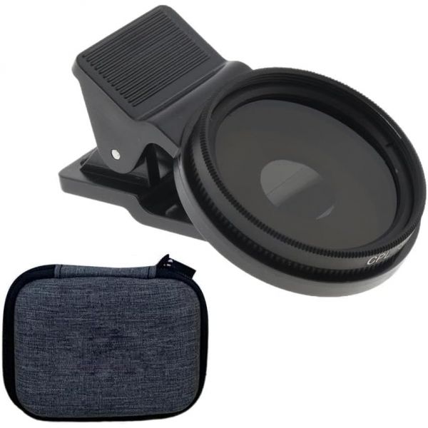 조조미스 37mm CPL 편광판 휴대폰 카메라 렌즈 필터 클립 - 분리 가능 반사 감소 색 채도 향상 스마트폰용 범용 휴대용 사진 액세서리스타일 B... 
