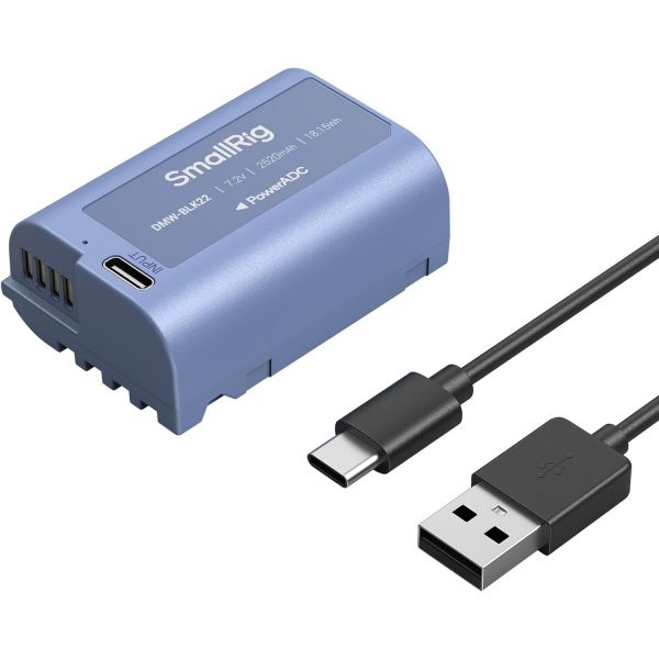 카메라 배터리 충전기 보조배터리 밧데리 파나소닉 루믹스 GH5 S5용 스몰리그 DMWBLK22 2520mAh USBC 교체 II S5 GH7 GH6 S9 II용... 