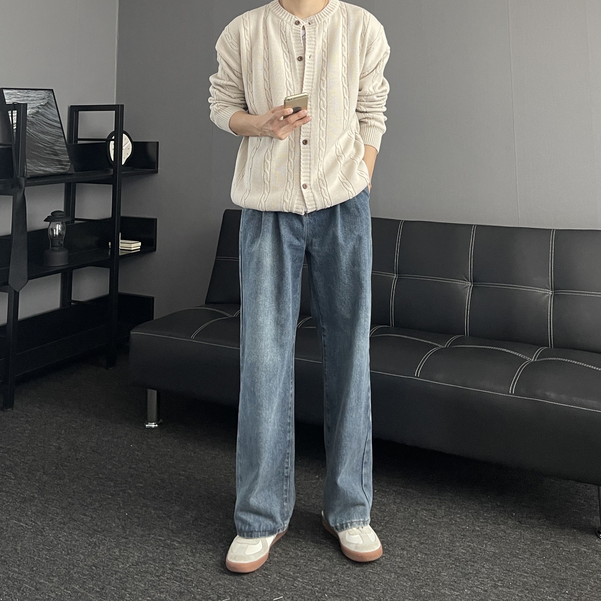 남자라운드가디건 남자오버핏가디건 - 상세 이미지 2