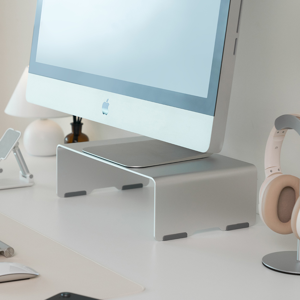 일렉싱크 알루미늄 높은 아이맥 모니터 받침대 370mm, 메탈릭실버