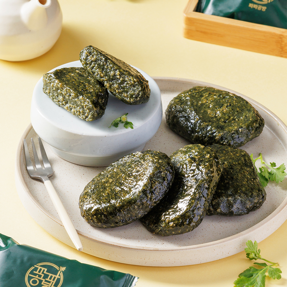 파파공방 무설탕 현미 밥알 쑥떡 저당떡 제주 해풍쑥떡 저염식 식사대용 떡 70g, 10개 - 상세 이미지 5