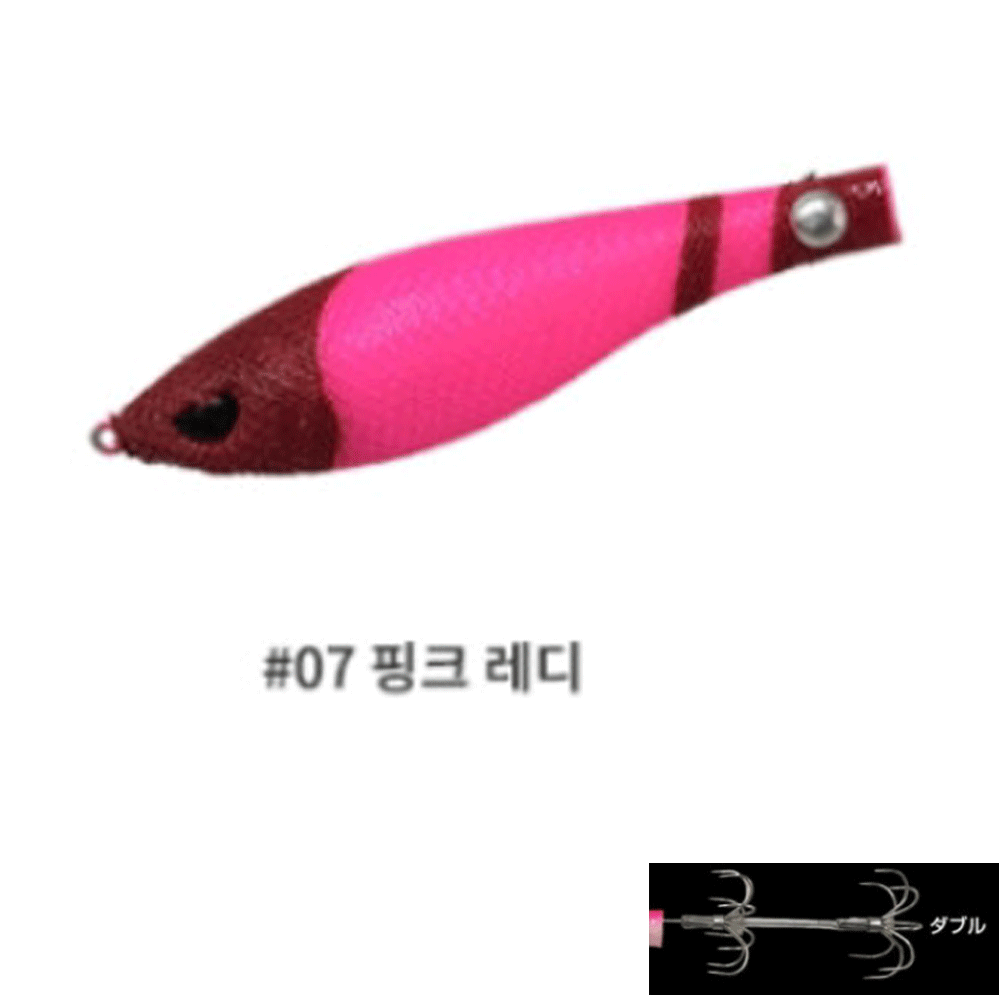 바다루어 칸지 타쿤 타코 수평 문어 채비 왕눈이 삼바리 에기 슷테 2단 훅 핑크, 10cm(4인치) - 메인 이미지