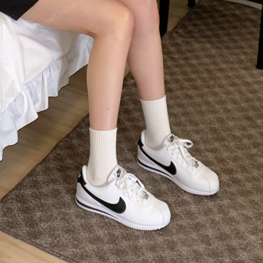 나이키 코르테즈 여성 가죽 단화 신발 여성스니커즈 화이트블랙, 235