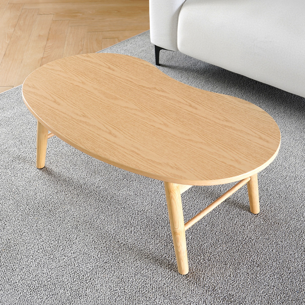 원목 접이식 좌식 테이블 거실 소파 좌탁 밥상 900x500mm, 내추럴