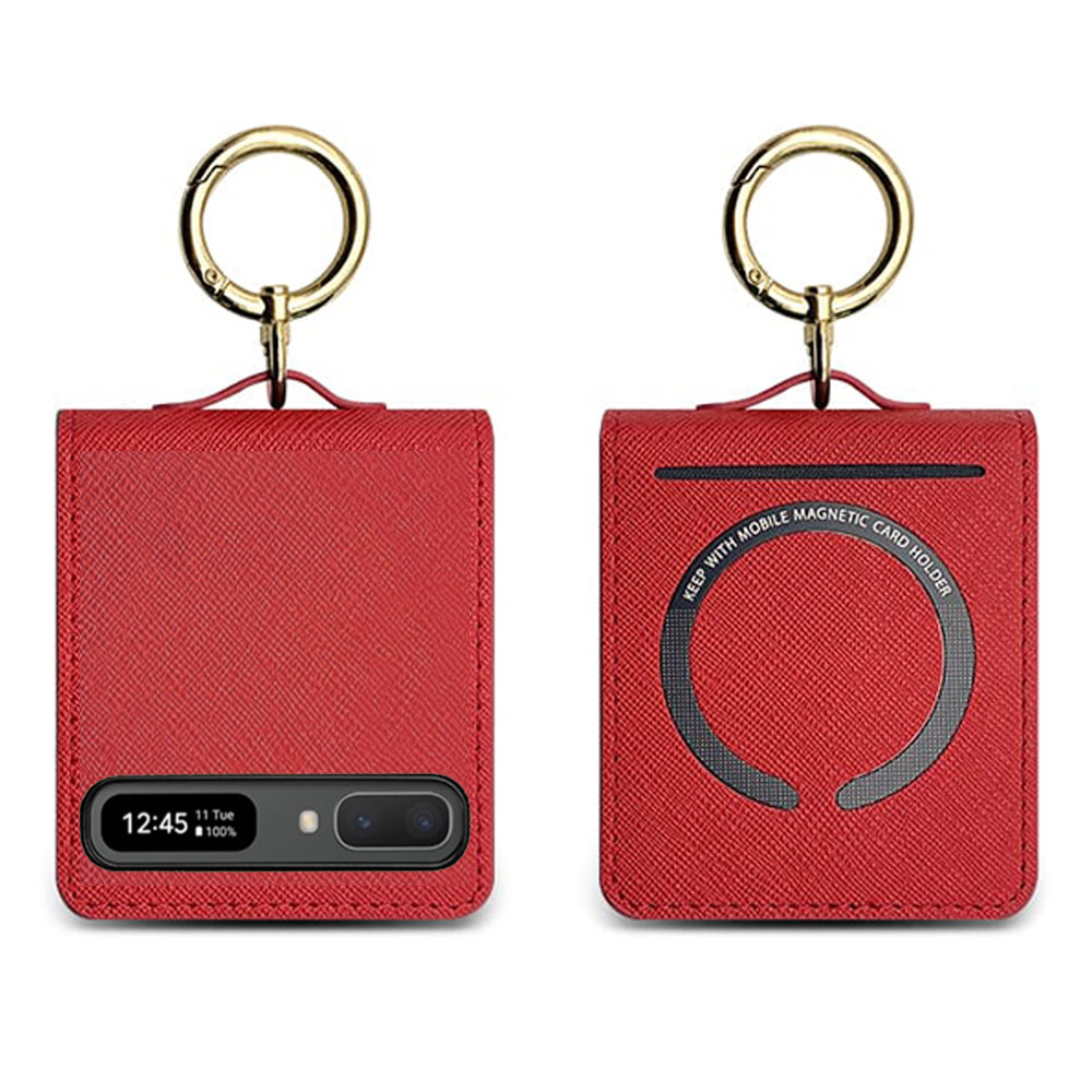 지플립 맥세이프 지갑 케이스 레드, 갤럭시Z 플립1-플립2 공용 - 상품 이미지