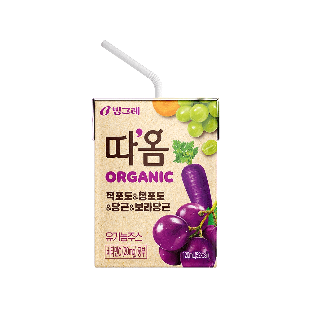 빙그레 따옴 오가닉 유기농주스 3종 과일음료 사과비트&오렌지브로콜리&적포도 : 민s 마켓
